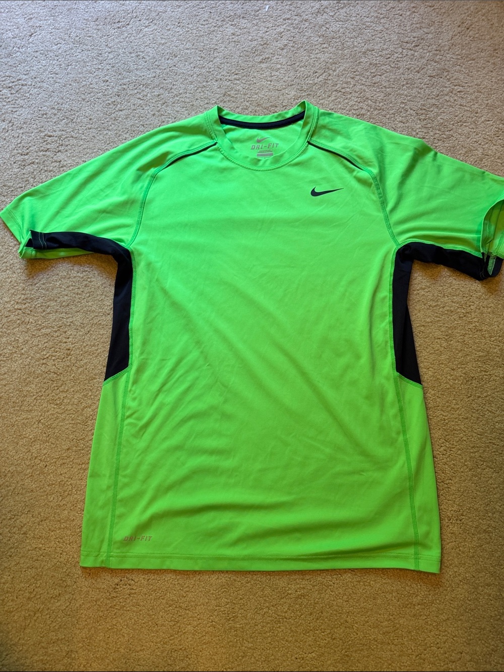 Nike Neon Green Dri-FIT Tee with Black Accents